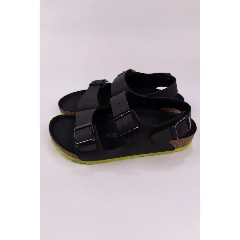 Birkenstock Milano Kids Sandals Black Neon Green Birko-Flor EU 32 Youth 1